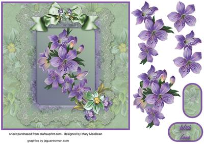 Flowers, Lace and Ribbons 7" x 7" Card Front