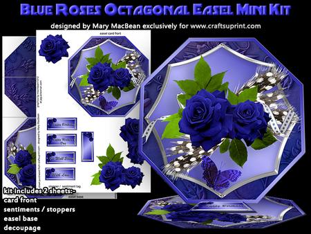 Blue Roses Octagonal Easel Mini Kit