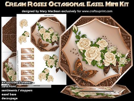 Cream Roses Octagonal Easel Mini Kit