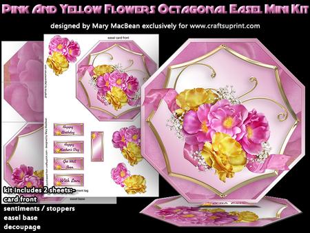 Pink and Yellow Flowers Octagonal Easel Mini Kit