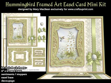 Hummingbird Framed Art Easel Card Mini Kit