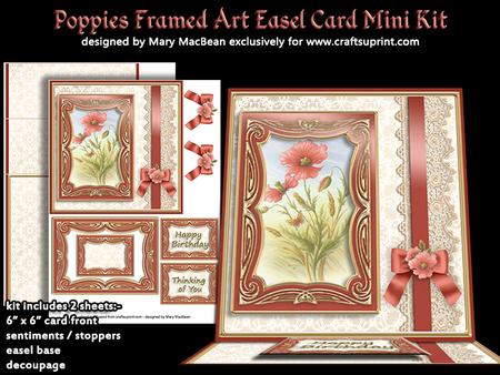 Poppies Framed Art Easel Card Mini Kit