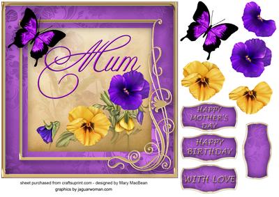 Mother's Day or Birthday Pansies - Mum