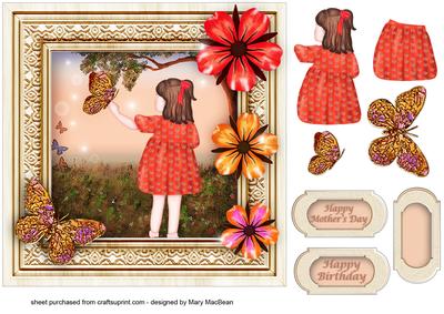 Little Girl Mother's Day or Birthday Card