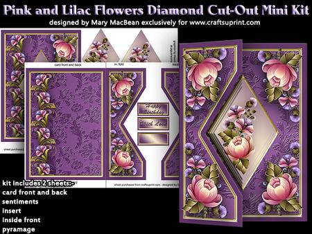 Pink and Lilac Flowers - Diamond Cut-out Mini Kit