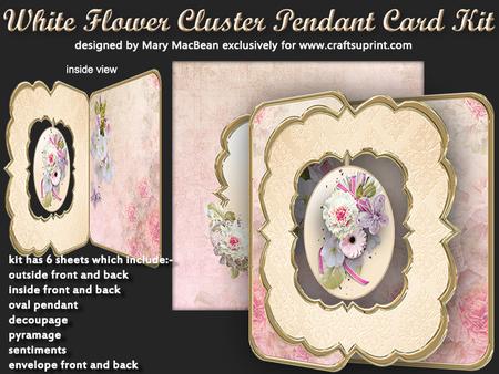 White Flower Cluster Pendant Card Kit