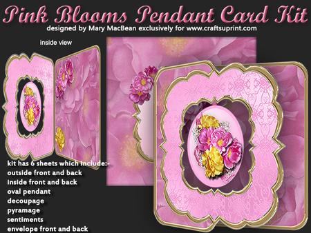 Pink Blooms Pendant Card Kit