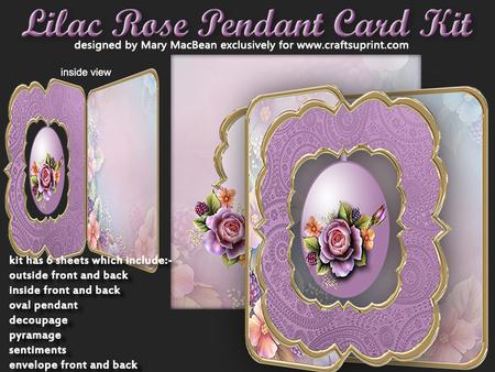 Lilac Rose Pendant Card Kit