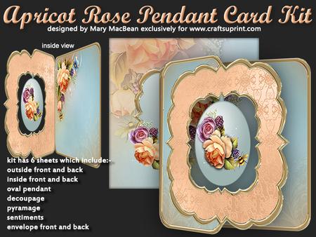 Apricot Rose Pendant Card Kit