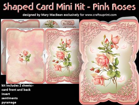 Shaped Card Mini Kit - Pink Roses