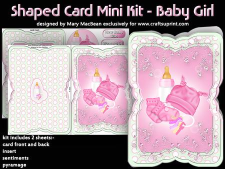 Shaped Card Mini Kit - Baby Girl