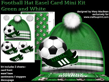 Football Hat Easel Card Mini Kit - Green & White