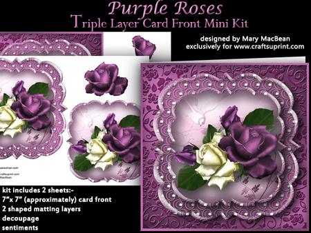 Purple Roses Triple Layer Card Front Mini Kit