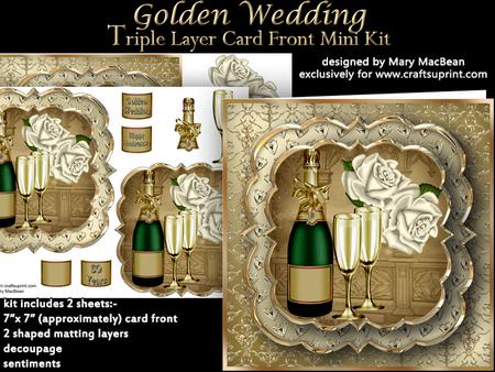 Golden Wedding Triple Layer Card Front Mini Kit