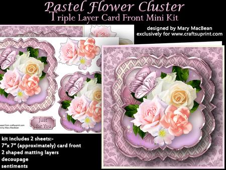 Pastel Flower Cluster Triple Layer Card Front Mini Kit