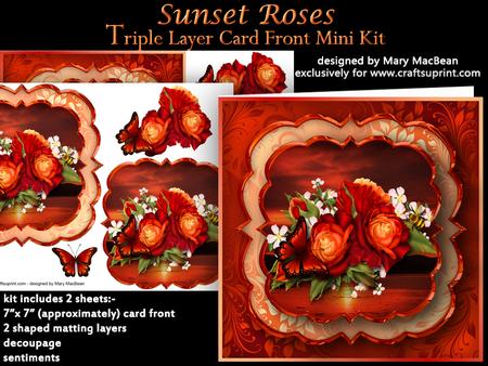Sunset Roses Triple Layer Card Front Mini Kit