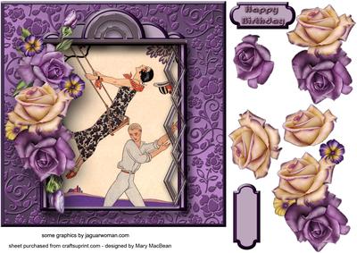 Art Deco Couple with Heritage Roses