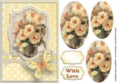 Roses, Lace and Butterflies - Yellow