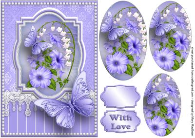 Lavender Flowers, Lace and Butterflies