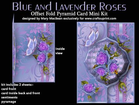 Blue and Lavender Roses Offset Fold Mini Kit