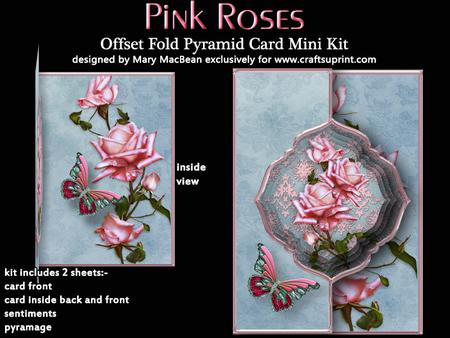 Pink Roses Offset Fold Card Mini Kit