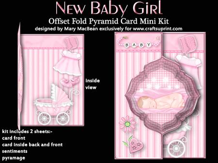New Baby Girl Offset Fold Card Mini Kit