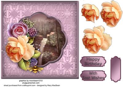 Woodland Waterfall with Roses