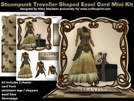 Steampunk Traveller Shaped Easel Card Mini Kit