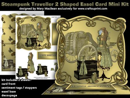 Steampunk Traveller 2 Shaped Easel Card Mini Kit