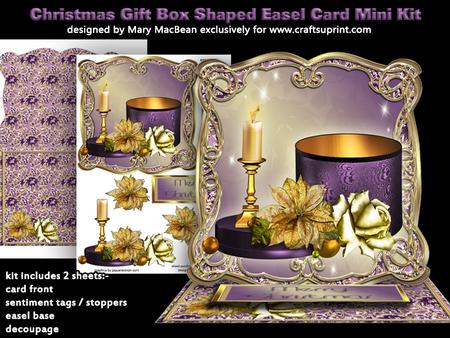 Christmas Gift Box Shaped Easel Card Mini Kit