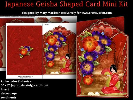 Japanese Geisha Shaped Card Mini Kit