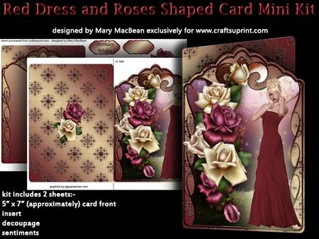 Red Dress and Roses Shaped Card Mini Kit