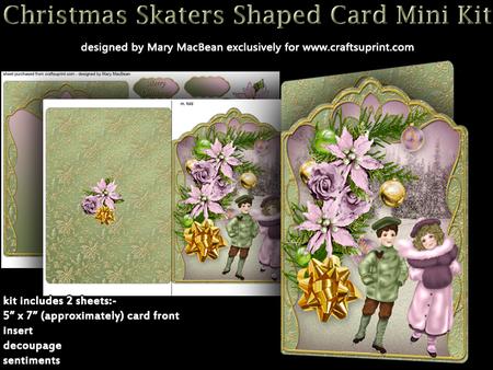 Christmas Skaters Shaped Card Mini Kit