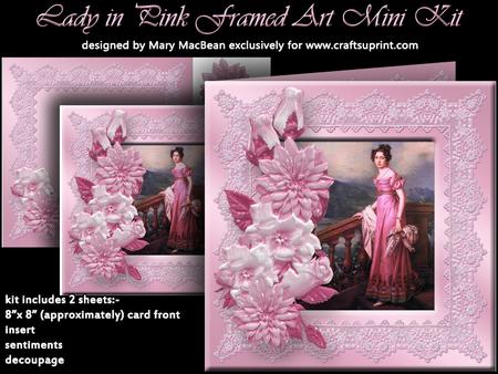 Lady in Pink Framed Art Mini Kit