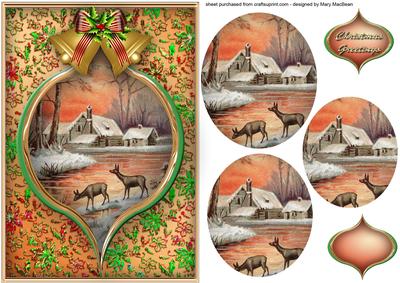 Christmas Sunset Pyramid Card Front