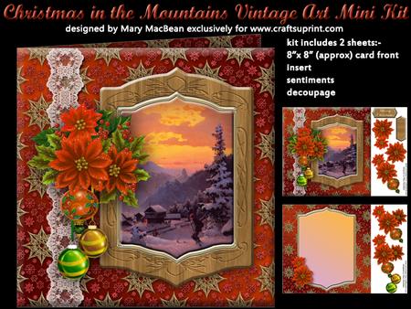 Christmas in the Mountains Vintage Art Mini Kit