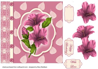 Pink Hibiscus and Buttons