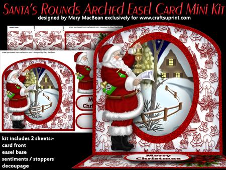 Santa's Rounds Arched Easel Card Mini Kit