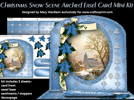 Christmas Snow Scene Arched Easel Card Mini Kit
