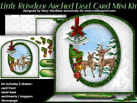 Little Reindeer Arched Easel Card Mini Kit