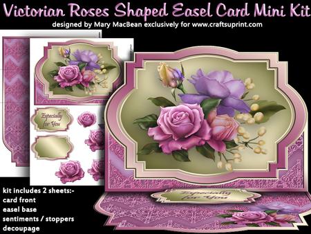 Victorian Roses Shaped Easel Card Mini Kit
