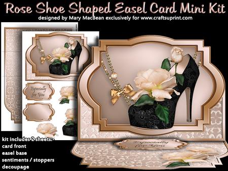 Rose Shoe Shaped Easel Card Mini Kit