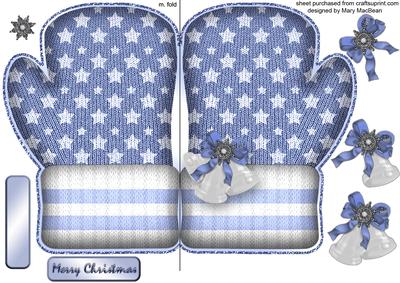 Christmas Mittens - Blue