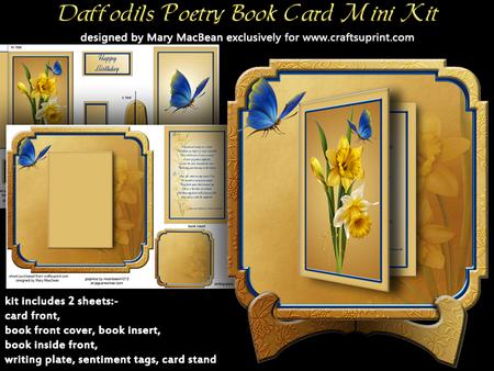 Daffodils Poetry Book Card Mini Kit