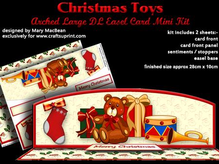 Christmas Toys Arched Large Dl Easel Card Mini Kit