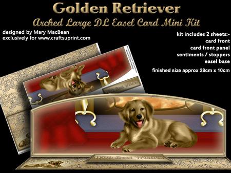 Golden Retriever Arched Large Dl Easel Card Mini Kit