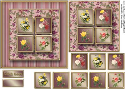 Vintage Florals Square Layers Card Front