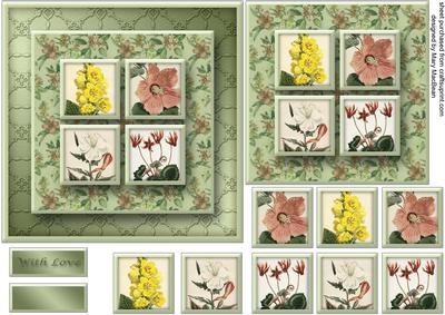 Vintage Wildflowers Square Layers Card Front