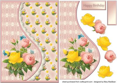 Vintage Bouquet Teardrop Side Panel Card