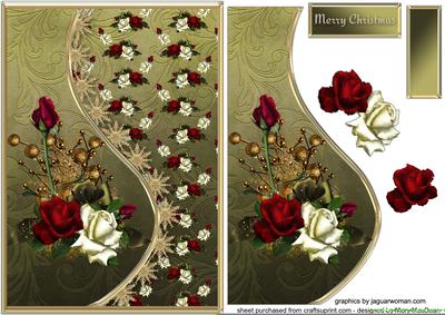 Roses for Christmas Teardrop Side Panel Card